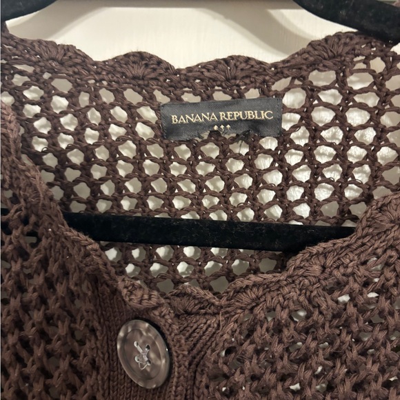 Banana Republic Dark Brown Open-Knit Cardigan - Picture 3 of 5